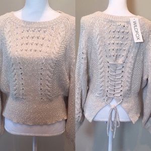 WILDFOX COUTURE Edita Sweater Tie back